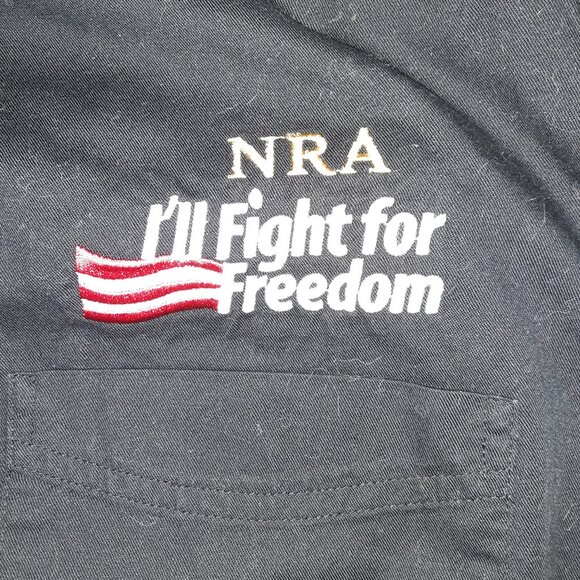 NRA Embroidered Button-Down Shirt * I'll Fight for Freedom" * Long Sleeve *Black - Picture 6 of 7